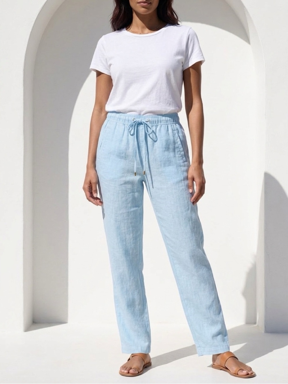 Lilly Pulitzer Light Blue Linen Joggers for women